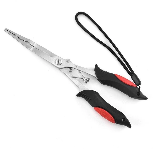 Alt view image 2 of 7 - Idealforce Stainless Steel Long Nose Fishing Pliers, Multifunctional Fishing Gear with Hook Remover & Braid Line Cutter, Comes with Protective Sheath and Safety Lanyard for Saltwater & Freshwater Fish