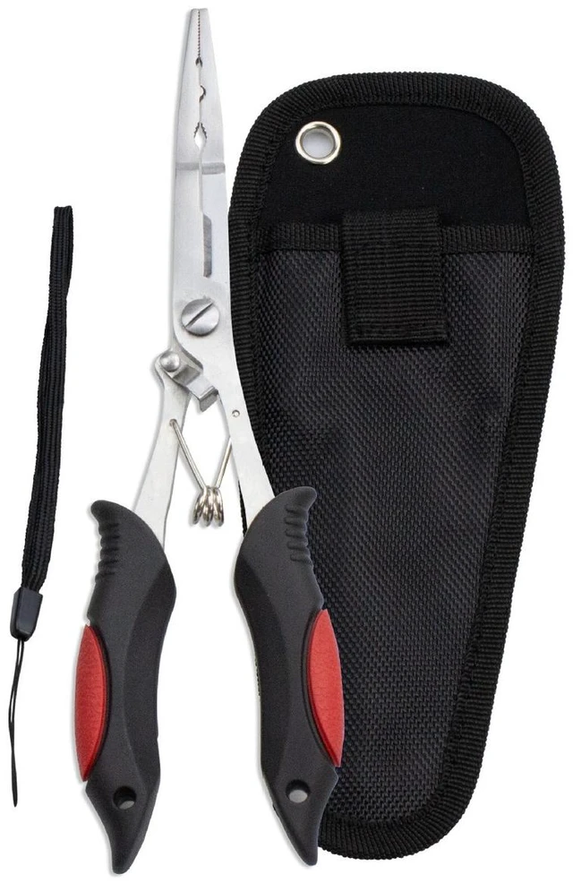 Main image of Idealforce Stainless Steel Long Nose Fishing Pliers, Multifunctional Fishing Gear with Hook Remover & Braid Line Cutter, Comes with Protective Sheath and Safety Lanyard for Saltwater & Freshwater Fish