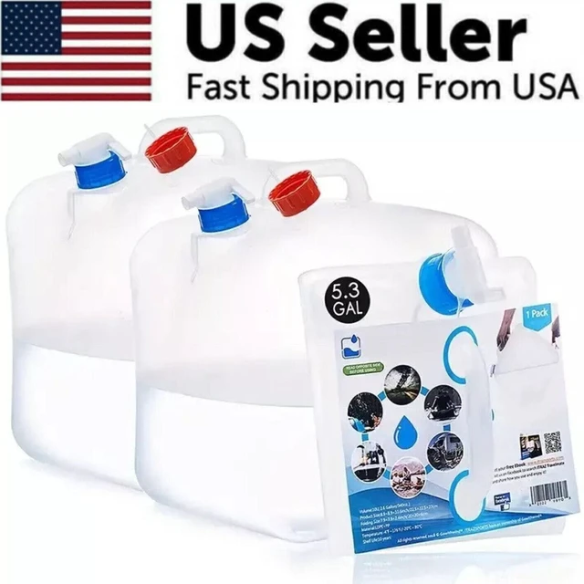 Main image of Idealforce 2 Pack Collapsible Water Container, Food Grade Foldable Water Storage Jug Equipped with Spigot and Handle, Portable Water Bucket for Camping, Hiking and Emergency Preparedness