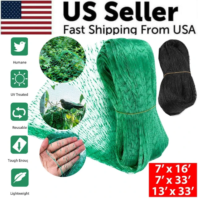 Alt view image 2 of 7 - Idealforce 33FT x16FT Woven Anti Bird Netting, 20mm Mesh Garden Protection Net, Pond & Fruit Tree Barrier Net to Protect Plants, Crops, Fruits from Birds