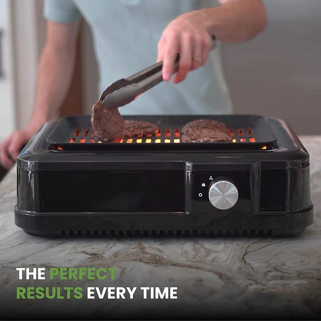 Alt view image 5 of 7 - Idealforce 1650W Smokeless Electric BBQ Grill, Portable Non-Stick Tabletop Barbecue Griddle Hot Plate, Indoor & Outdoor Use Electric Cooker for Home BBQ Cooking