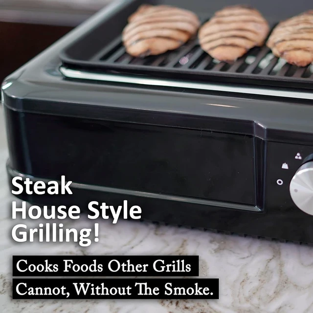 Alt view image 7 of 7 - Idealforce 1650W Smokeless Electric BBQ Grill, Portable Non-Stick Tabletop Barbecue Griddle Hot Plate, Indoor & Outdoor Use Electric Cooker for Home BBQ Cooking
