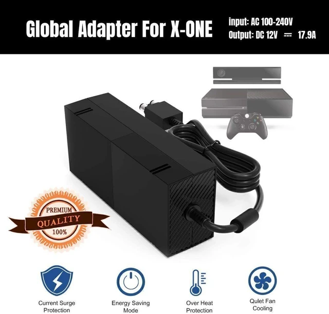 Alt view image 2 of 7 - Idealforce AC Adapter Power Supply Brick with Power Cord for Microsoft Xbox One Console, 100-240V Universal PSU Charger Replacement for Xbox One Gaming Console