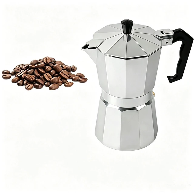 Main image of Idealforce 100ML 2 Cups Aluminum Moka Pot, Italian Stovetop Espresso Maker, Portable Coffee Percolator for Gas Stove, Classic Coffee Brewer for Home Brewing, Camping & Outdoor Coffee Making US Stock