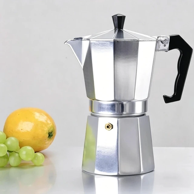 Alt view image 6 of 7 - Idealforce 100ML 2 Cups Aluminum Moka Pot, Italian Stovetop Espresso Maker, Portable Coffee Percolator for Gas Stove, Classic Coffee Brewer for Home Brewing, Camping & Outdoor Coffee Making US Stock