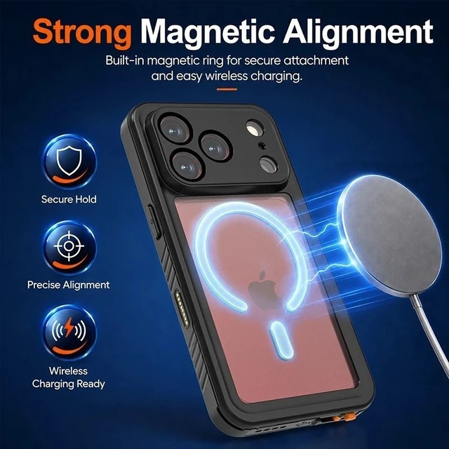 Alt view image 4 of 7 - Idealforce IP68 Waterproof Case for iPhone 17 Pro Max & iPhone 18 Pro Max, MagSafe Supported Heavy Duty Rugged Full Cover, Shockproof Waterproof Protective Phone Cover for Daily and Outdoor Use