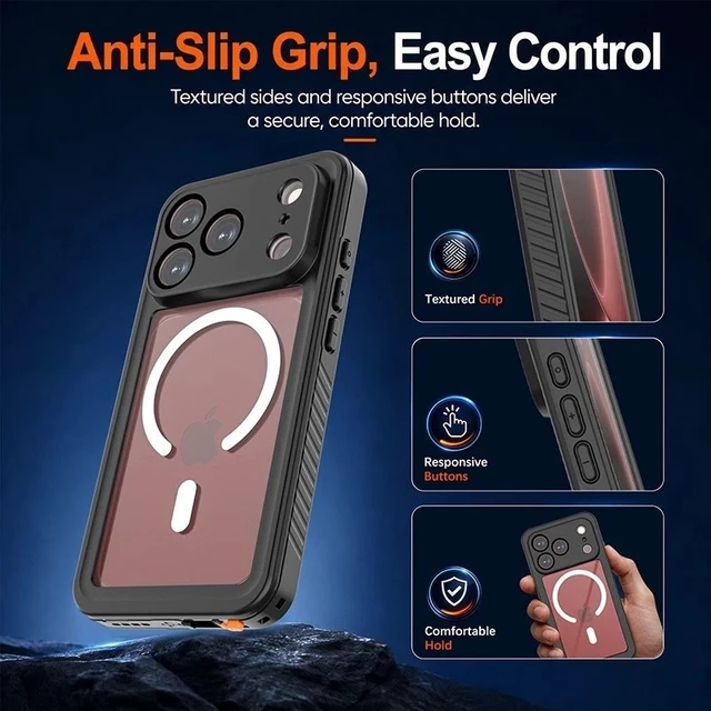 Alt view image 7 of 7 - Idealforce IP68 Waterproof Case for iPhone 17 Pro Max & iPhone 18 Pro Max, MagSafe Supported Heavy Duty Rugged Full Cover, Shockproof Waterproof Protective Phone Cover for Daily and Outdoor Use