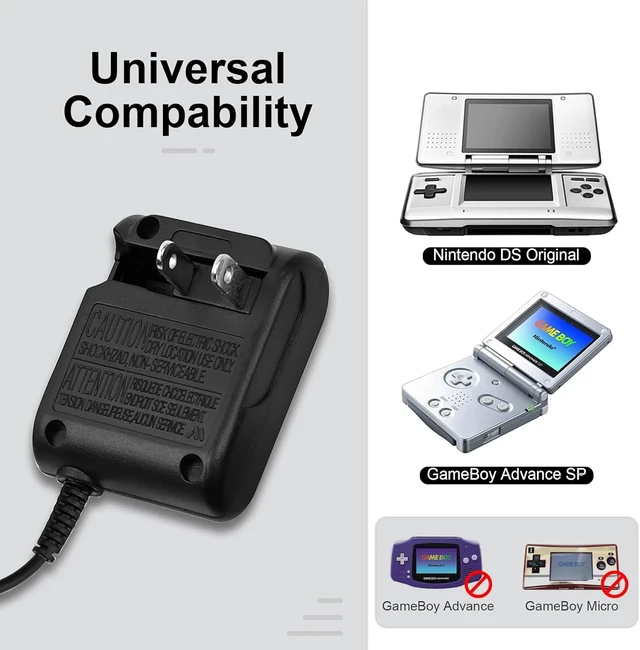 Alt view image 3 of 7 - Idealforce Wall AC Adapter Charger Cable, Home Travel Power Supply for Nintendo DS NDS Game Boy Advance GBA SP NTR-002, Portable Wall Charger for Game Console