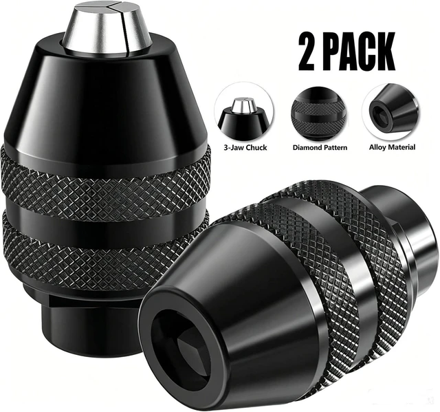 Main image of Idealforce 2 Pack Keyless Drill Chuck Quick Change Adapter for Dremel Rotary Tools 4486, Fits 3000 395 4000 398 8200 400 300 200 780 770 750, 1/32"-1/8" Bit Holder Collet