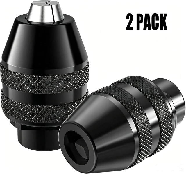 Alt view image 2 of 7 - Idealforce 2 Pack Keyless Drill Chuck Quick Change Adapter for Dremel Rotary Tools 4486, Fits 3000 395 4000 398 8200 400 300 200 780 770 750, 1/32"-1/8" Bit Holder Collet