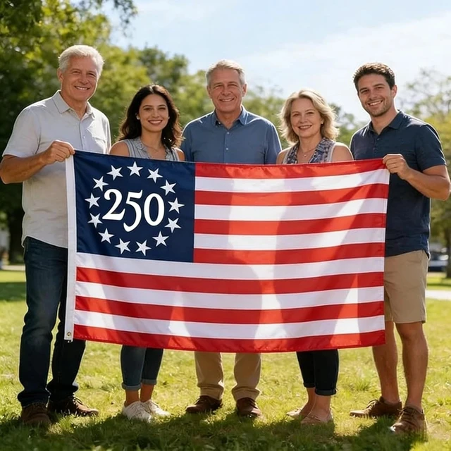 Main image of Idealforce 3x5 Ft American Flag, 1776-2026 USA 250th Anniversary Patriotic Flag, BETSY ROSS Design 100D Outdoor Decor Flag, Double Sided 36x60 Inch Flag for Home Yard Decoration