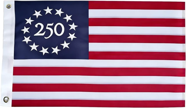 Alt view image 2 of 5 - Idealforce 3x5 Ft American Flag, 1776-2026 USA 250th Anniversary Patriotic Flag, BETSY ROSS Design 100D Outdoor Decor Flag, Double Sided 36x60 Inch Flag for Home Yard Decoration