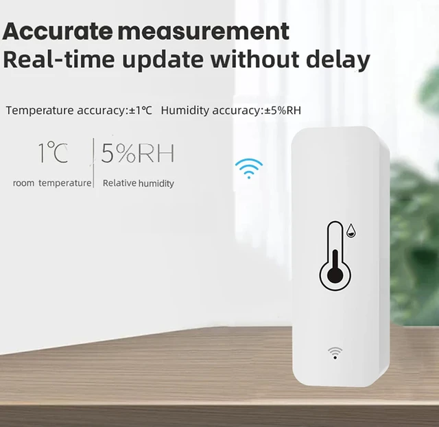 Alt view image 5 of 7 - Idealforce WiFi Wireless Temperature Humidity Sensor, Smart Thermometer Hygrometer Detector, Smart Home Monitoring Device with Mobile App Remote Alert, Real-time Indoor Temperature & Humidity Tracking