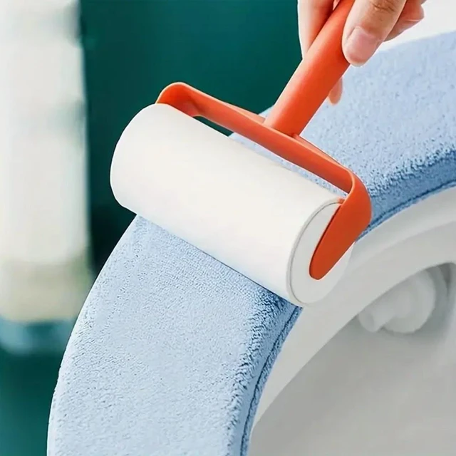 Alt view image 7 of 7 - Idealforce 1 Pair Blue Self Adhesive Toilet Seat Cover Pad, Soft Thicker Warm Washable Reusable Cushion Mat, Waterproof Non Slip Cut to Fit Bathroom Toilet Seat Cushion Cover for Home Bathroom Use