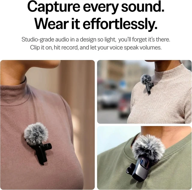 Alt view image 3 of 7 - Idealforce 1 Mic Wireless Lavalier Microphone, Plug and Play Mini Lapel Mic for Video Recording, Live Streaming and Interview for iPhone, iPad, iPhone 15+ and Android Devices with USB-C Port