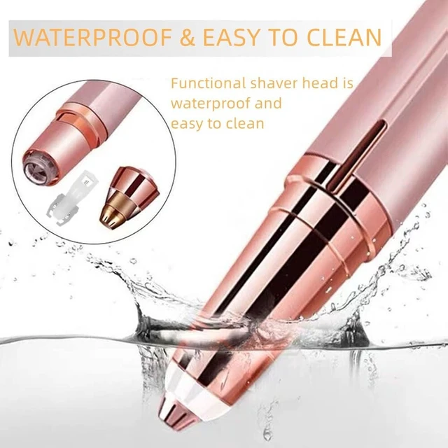 Alt view image 7 of 7 - Idealforce Pink Women's Electric Eyebrow Trimmer, Painless Portable Mini Precision Facial Hair Remover Shaver Epilator, Cordless Flawless Brows Hair Removal Device with USB Charging and LED Light