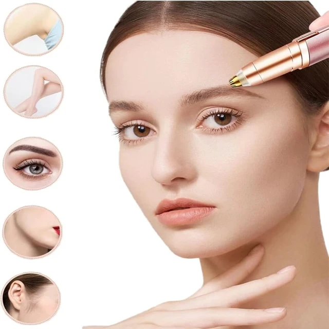 Alt view image 6 of 7 - Idealforce Pink Women's Electric Eyebrow Trimmer, Painless Portable Mini Precision Facial Hair Remover Shaver Epilator, Cordless Flawless Brows Hair Removal Device with USB Charging and LED Light