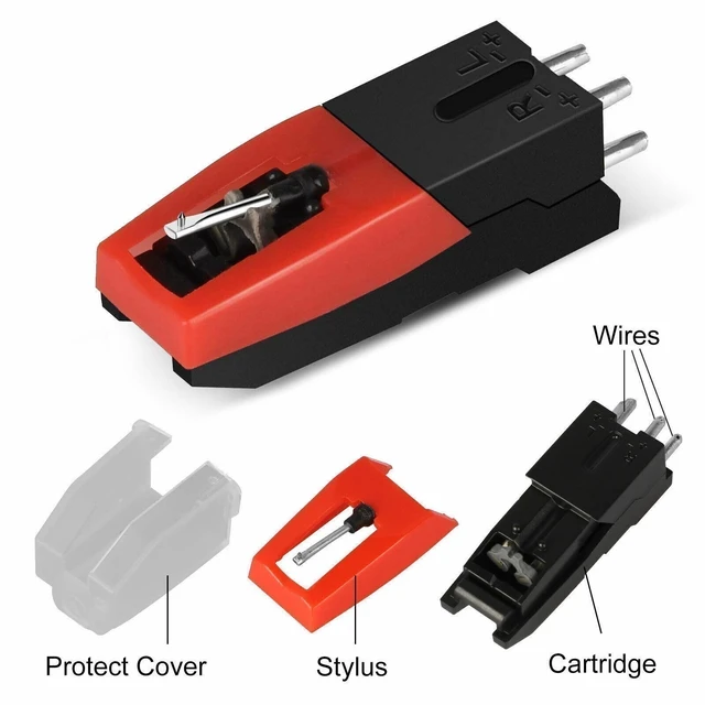 Alt view image 5 of 7 - Idealforce 3 Pack Replacement Turntable Cartridge with Stylus Needle, Universal Phono Cartridge Needle, Spare Parts for Vintage LP Record Player and Turntable Recorder