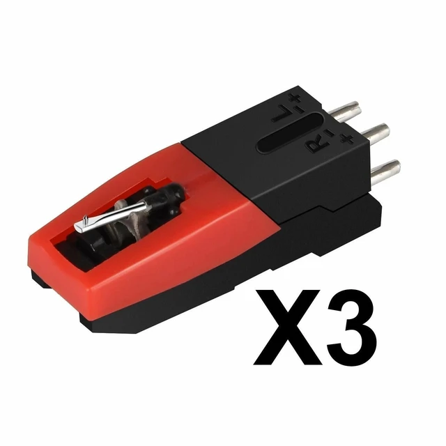 Alt view image 3 of 7 - Idealforce 3 Pack Replacement Turntable Cartridge with Stylus Needle, Universal Phono Cartridge Needle, Spare Parts for Vintage LP Record Player and Turntable Recorder