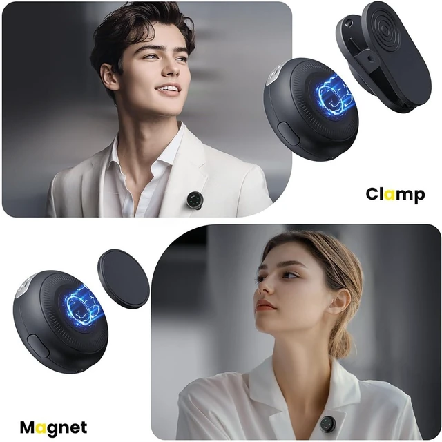 Alt view image 4 of 7 - Idealforce K31 2-in-1 Wireless Lavalier Microphone, Magnetic & Clip-on Lapel Mini Mic, Portable Wireless Recording Microphone, Compatible with iPhone and Android Smartphones