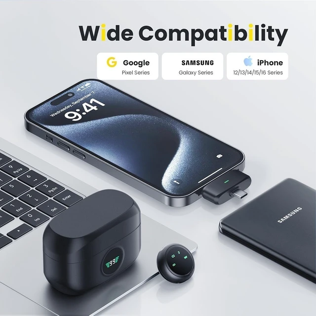 Alt view image 5 of 7 - Idealforce K31 2-in-1 Wireless Lavalier Microphone, Magnetic & Clip-on Lapel Mini Mic, Portable Wireless Recording Microphone, Compatible with iPhone and Android Smartphones