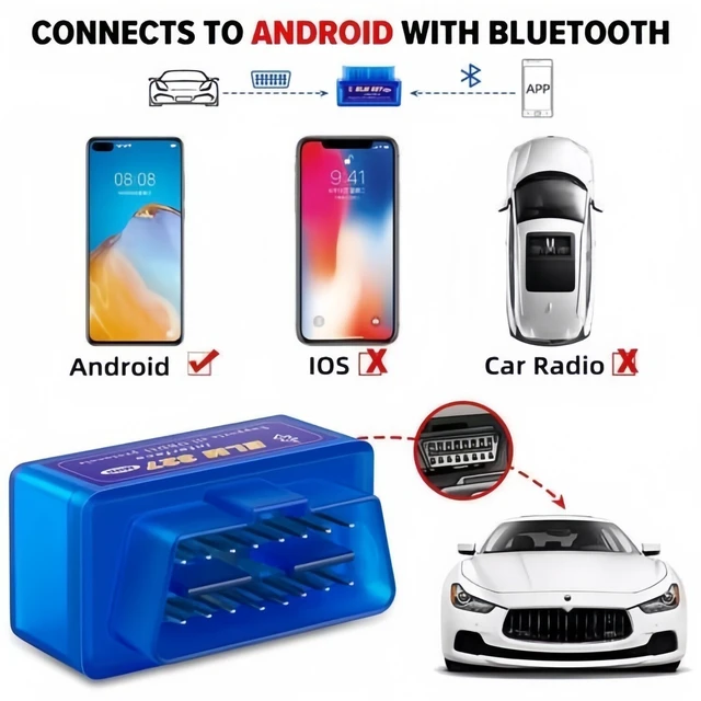 Alt view image 5 of 7 - Idealforce Mini ELM327 V2.1 Bluetooth OBD2 OBDII Scanner, Car Fault Code Reader Adapter, Portable Auto Diagnostic Scan Tool for Vehicle Engine Trouble Code Checking