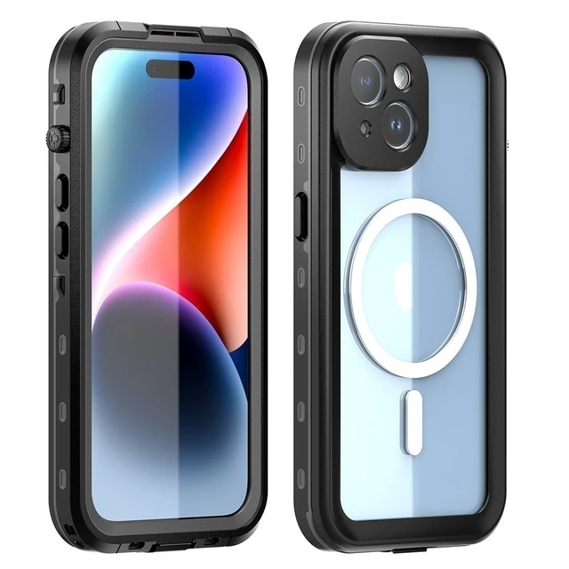 Alt view image 4 of 7 - Idealforce Full Body Waterproof Phone Case for iPhone 15 / 15 Plus / 15 Pro Max, MagSafe Compatible Cover with Built-in Screen Protector, Shockproof Full Coverage Protective Shell