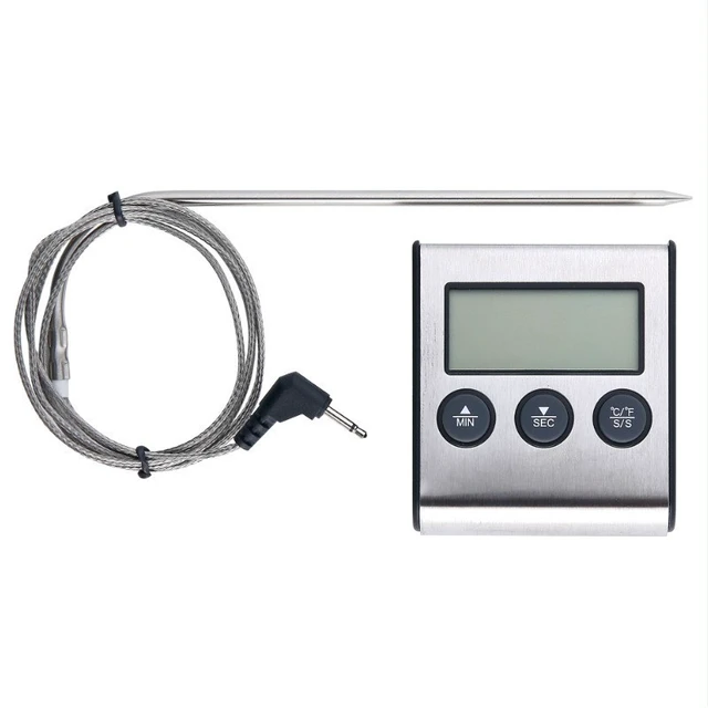 Alt view image 7 of 7 - Idealforce Digital Meat Thermometer with Wired Probe, Magnetic Food Temperature Gauge, Built-in Timer & Alarm, Kitchen Cooking Tool for Oven, BBQ, Grill, Smoker and Steak