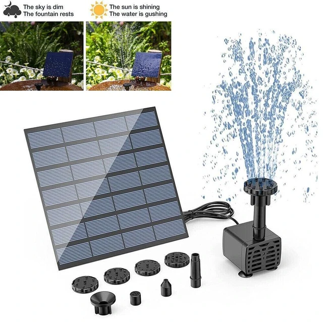 Main image of Idealforce Solar Powered Fountain Pump, Submersible Floating Water Pump, Outdoor Water Feature Decor for Bird Bath, Pond, Garden, Pool and Small Water Landscape