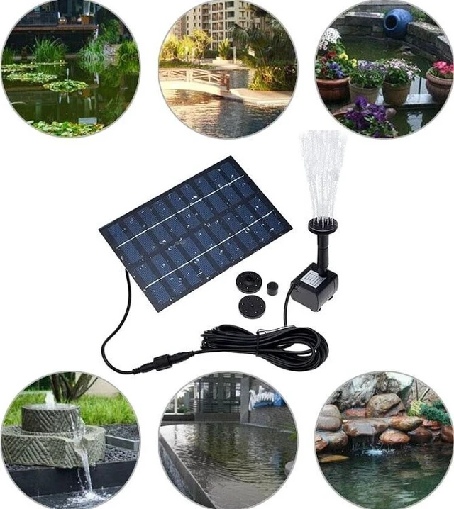 Alt view image 3 of 7 - Idealforce Solar Powered Fountain Pump, Submersible Floating Water Pump, Outdoor Water Feature Decor for Bird Bath, Pond, Garden, Pool and Small Water Landscape