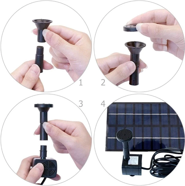 Alt view image 6 of 7 - Idealforce Solar Powered Fountain Pump, Submersible Floating Water Pump, Outdoor Water Feature Decor for Bird Bath, Pond, Garden, Pool and Small Water Landscape