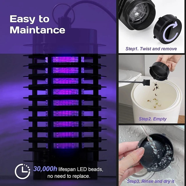 Alt view image 5 of 7 - Idealforce 4200V Indoor Electric Bug Zapper, High Voltage Mosquito, Fly and Insect Killer Trap Lamp with Hanging Ring, Pest Control Light for Bedroom, Kitchen and Home