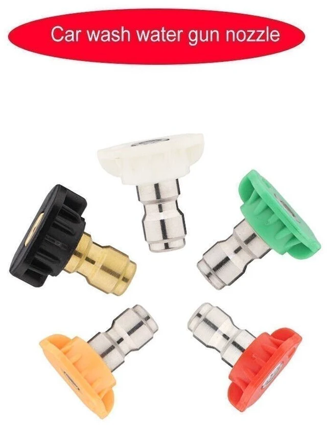 Alt view image 2 of 7 - Idealforce 5 Pcs Pressure Washer Spray Nozzle Tips Set, 1/4 Inch Quick Connect, Multi-Angle High Power Replacement Nozzle Kit for Power Washing Cleaning