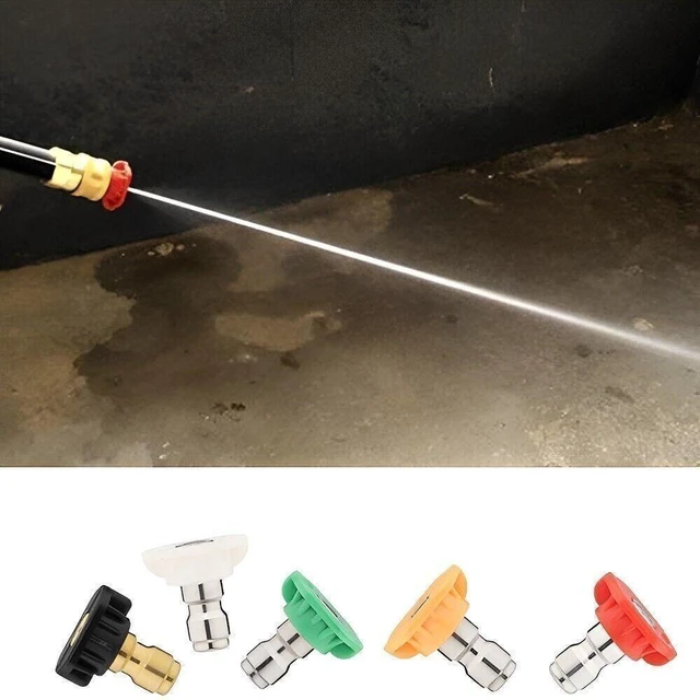 Alt view image 3 of 7 - Idealforce 5 Pcs Pressure Washer Spray Nozzle Tips Set, 1/4 Inch Quick Connect, Multi-Angle High Power Replacement Nozzle Kit for Power Washing Cleaning