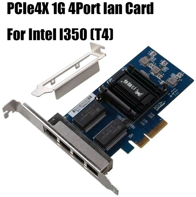 Main image of Idealforce Intel i350-T4 Quad Gigabit PCIe Network Card, 4 x RJ45 1G Ethernet NIC, Quad Port LAN Adapter Compatible with Server, pfSense, ESXi and Industrial Computer