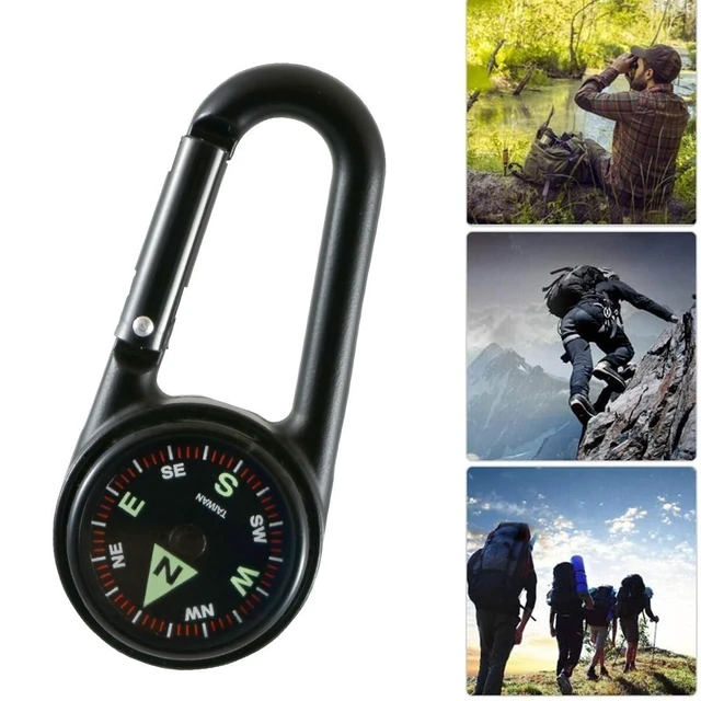 Alt view image 5 of 6 - Idealforce 2 Pack Liquid Filled Carabiner Clip-On Compass, Compact Keychain Navigation Tool with Luminous Dial for Hiking, Camping, Survival and Orienteering