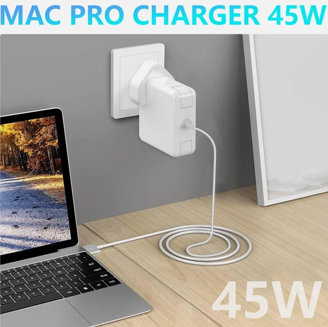Alt view image 7 of 7 - Idealforce 45W T-tip AC Power Charger for Apple 11" 13" Macbook AC Power Adapter Charger, MagSafe 1 & 2 with L-Tip and T-Tip Connector Compatible with MacBook Air and MacBook Pro Laptops