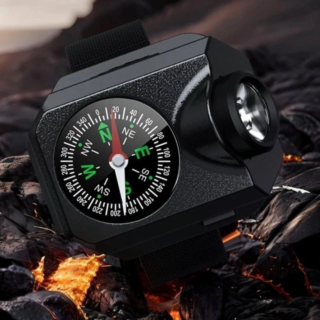 Alt view image 5 of 7 - Idealforce 2-in-1 Rechargeable LED Wrist Light with Compass, Portable USB Charging Outdoor Bracelet Lamp for Running, Hiking and Camping
