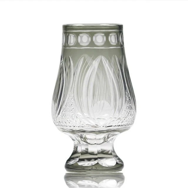 Alt view image 2 of 7 - Idealforce 8oz / 250ml Hand Cut Clear Glencairn Whiskey Glass, Old Fashioned Crystal Nosing Tasting Cup for Bar and Home