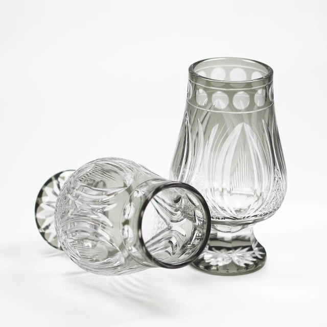 Alt view image 5 of 7 - Idealforce 8oz / 250ml Hand Cut Clear Glencairn Whiskey Glass, Old Fashioned Crystal Nosing Tasting Cup for Bar and Home