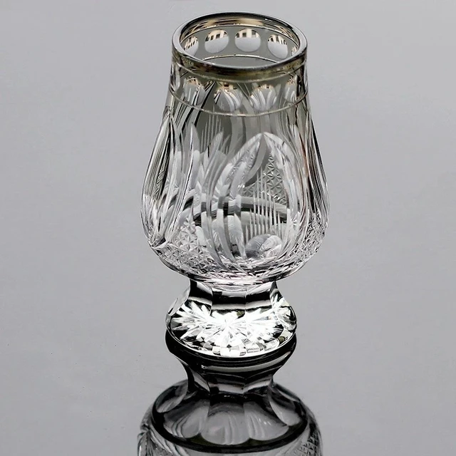 Alt view image 6 of 7 - Idealforce 8oz / 250ml Hand Cut Clear Glencairn Whiskey Glass, Old Fashioned Crystal Nosing Tasting Cup for Bar and Home