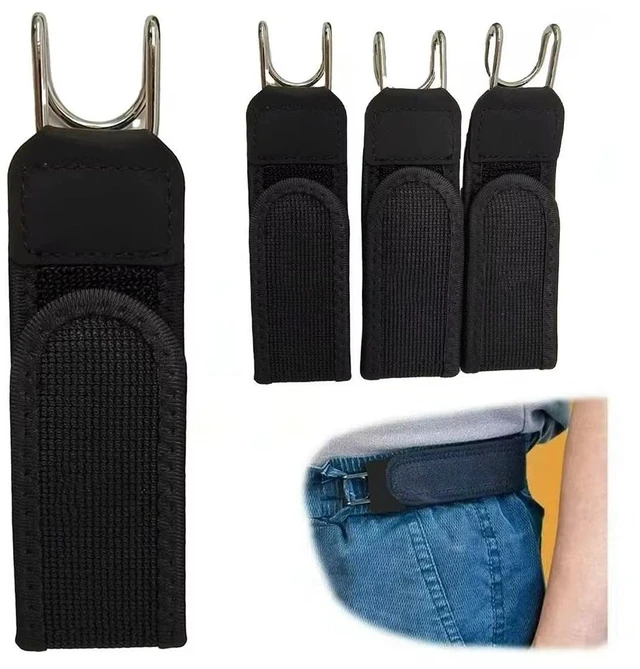 Alt view image 5 of 7 - ealforce 2PCS Buckle-Less Invisible Elastic Waist Belt, Adjustable Heavy Duty Tactical Metal Hook Waist Belt Closure