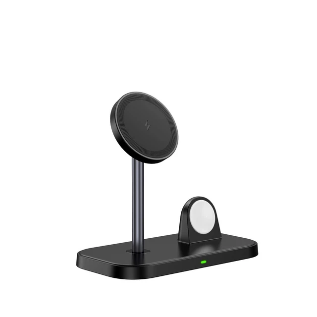 Alt view image 2 of 7 - Idealforce 2-in-1 Fast Wireless Charging Stand, Portable Multi-Device Charging Dock Station, Compatible with iPhone, Apple Watch and AirPods, Convenient Home Office Charger