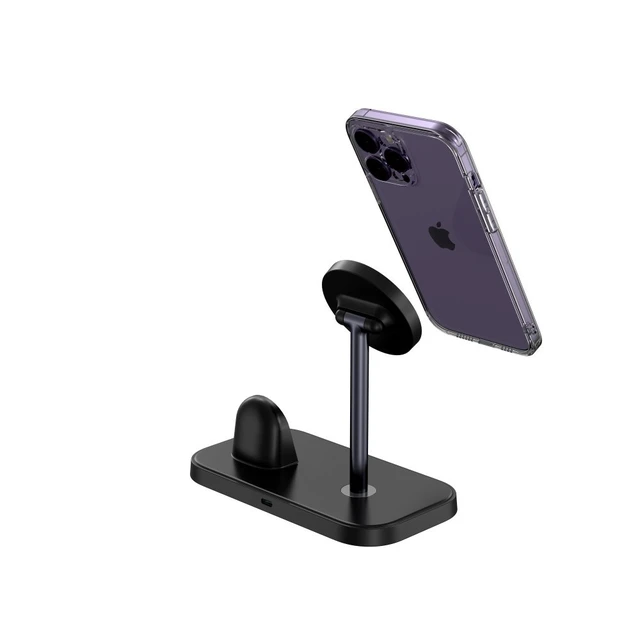 Alt view image 5 of 7 - Idealforce 2-in-1 Fast Wireless Charging Stand, Portable Multi-Device Charging Dock Station, Compatible with iPhone, Apple Watch and AirPods, Convenient Home Office Charger