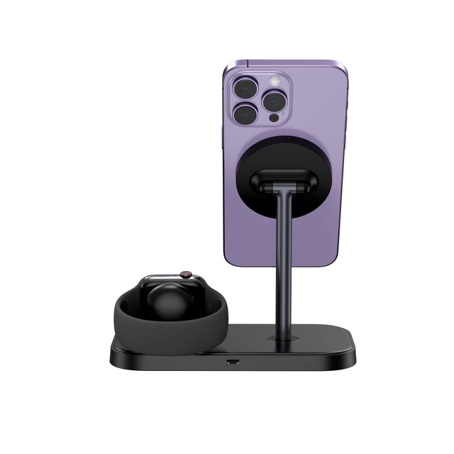 Alt view image 7 of 7 - Idealforce 2-in-1 Fast Wireless Charging Stand, Portable Multi-Device Charging Dock Station, Compatible with iPhone, Apple Watch and AirPods, Convenient Home Office Charger