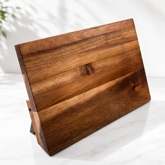 Alt view image 5 of 5 - Idealforce Solid Wood Magnetic Knife Block, Multipurpose Magnet Knife Holder, Space Saving Kitchen Countertop Knife Storage Stand for Kitchen Cutlery