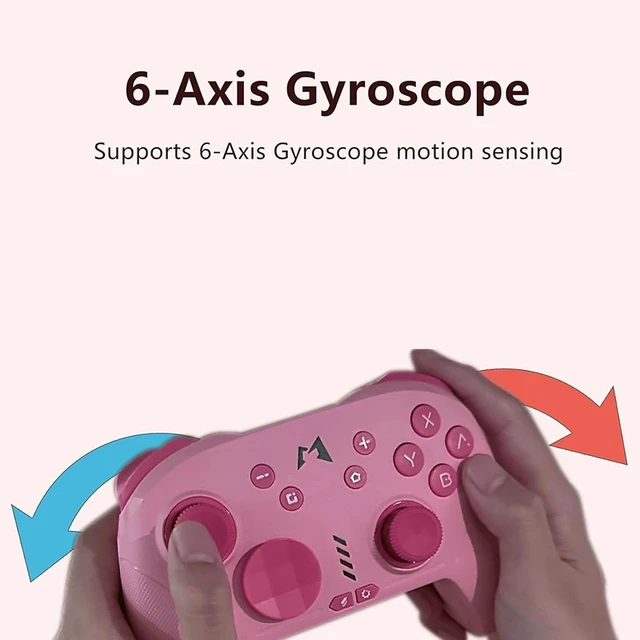 Alt view image 4 of 7 - Idealforce Wireless Switch Pro Controller Gamepad, Pink, ALPS Joysticks, Built-in Vibration & Turbo Function, Wireless Gaming Controller Compatible with Switch Console for Video Game Playing