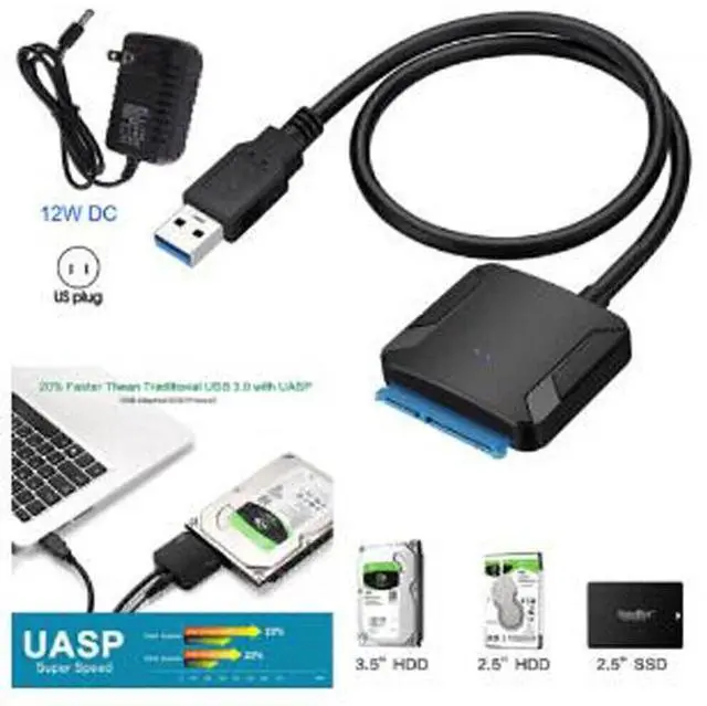 Alt view image 6 of 7 - Idealforce USB 3.0 to IDE & SATA External Hard Drive Reader 2.5" 3.5" HDD SSD & 12W Adapter,USB 3.0 hard drive adapter, SATA/IDE to USB adapter, external hard drive enclosure, HDD docking station, har