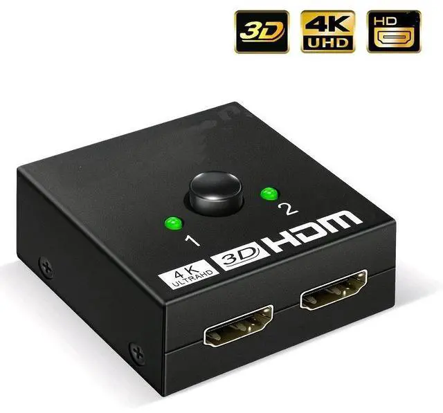 Alt view image 2 of 6 - Idealforce HDMI 2.0 Switch Splitter Combo, 2x1 1x2 Bidirectional Switcher Splitter, 4K 60Hz HDMI Hub, 4K HDMI Selector for 2 Monitors, PS5 Xbox Nintendo Switch, PC Laptop TV Projector, HDCP 2.2, HDR,
