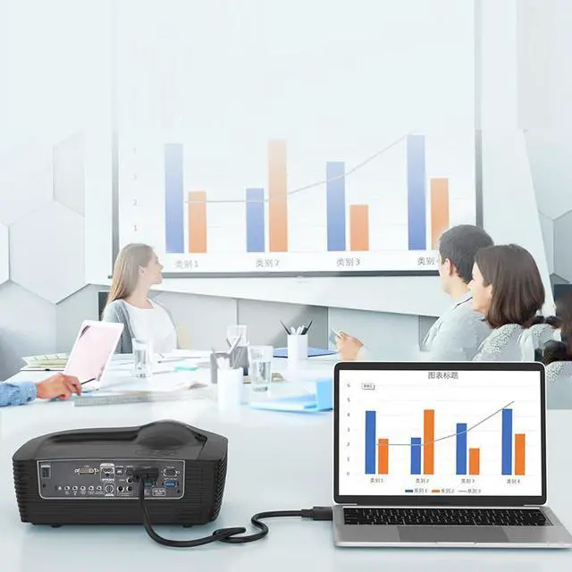 Alt view image 3 of 6 - Idealforce VGA (3+6) 15 Pin Male to Male Plug Computer Monitor Cable Wire Cord 1.5m 4.9FT,VGA cable, VGA to VGA cable, 15-pin VGA cable, male to male VGA,HD video cable